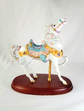 Lenox The Seaside Horse Carousel Porcelain Figurine 24K Gold Trim 1993 Vintage
